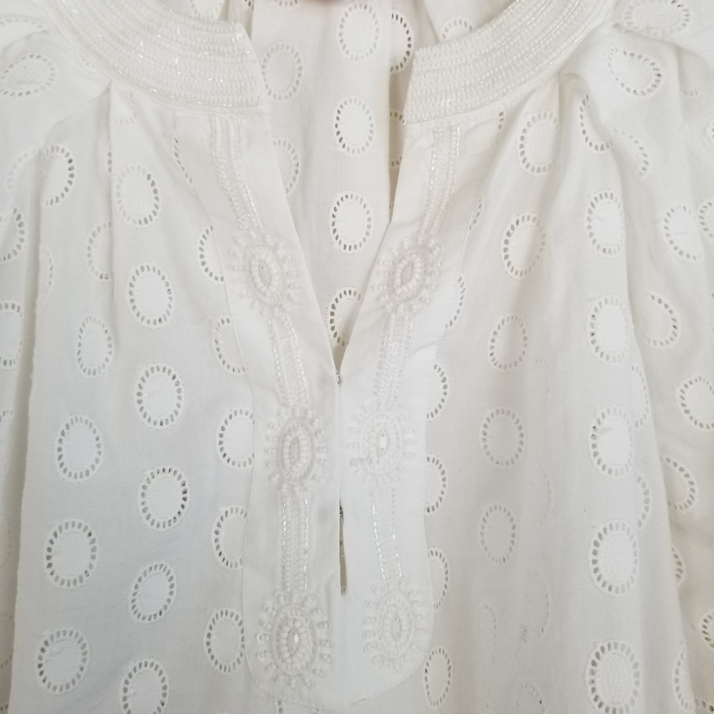Figue Cristina Beaded Emroidered Cotton Peasant Top XXS Bust 36 - Picture 6 of 9